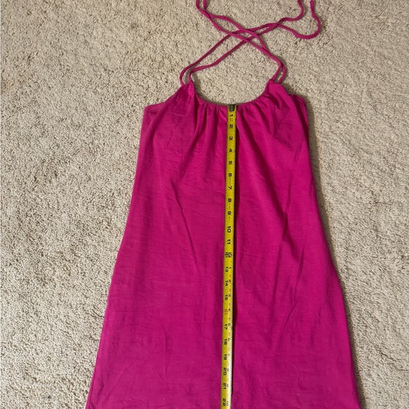 Fuchsia Pink Halter Mini Dress - Picture 2 of 3